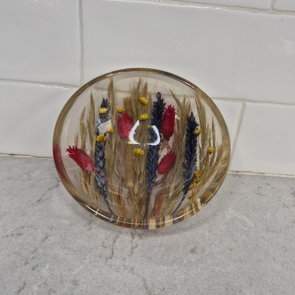 Firenze Ricardo Marzi Italy, "Florence" Bowl, Resin With Wild Flowers 5"